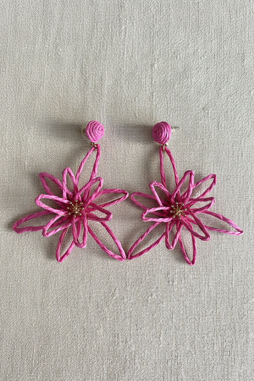NEW IN! Pendientes flor fucsia