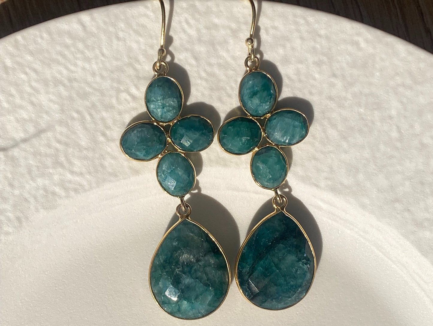 Pendientes piedras naturales verdes