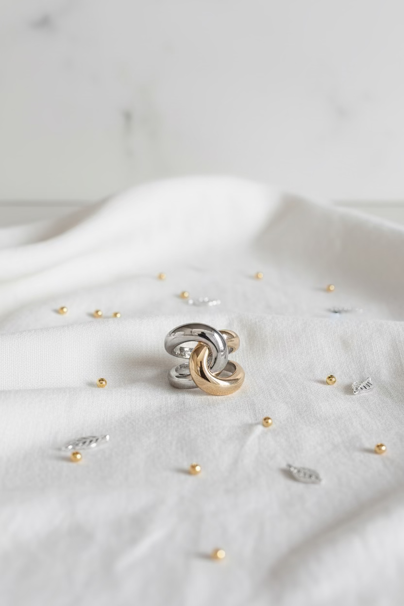 NEW IN! Anillo entrelazado bicolor