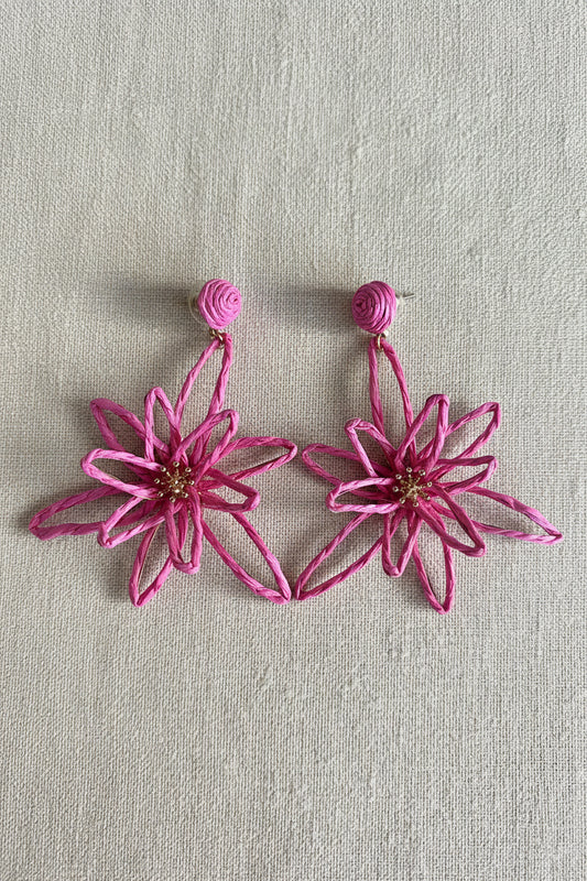 NEW IN! Pendientes flor fucsia