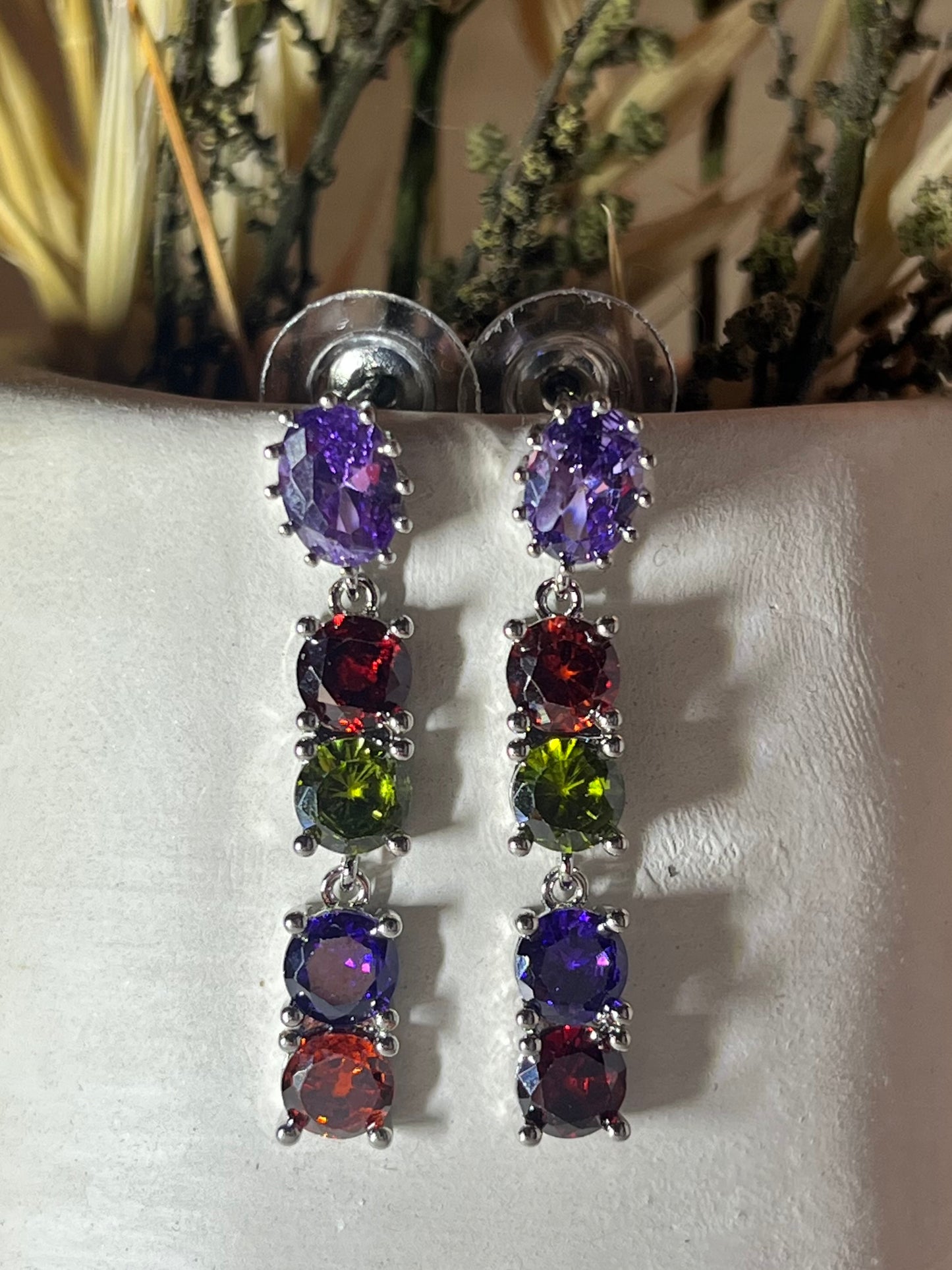 Pendientes circonitas colores