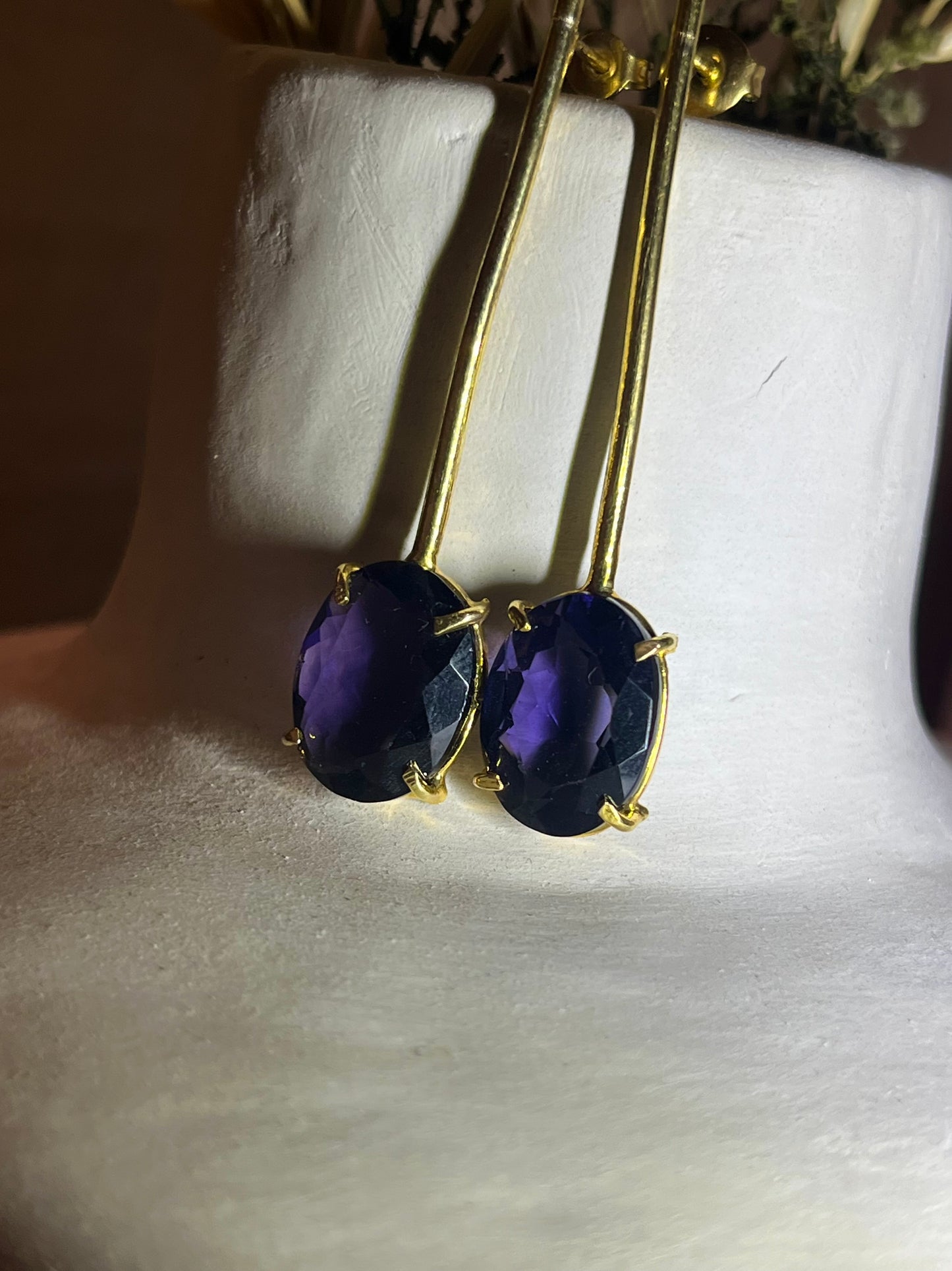Pendientes palo con piedra