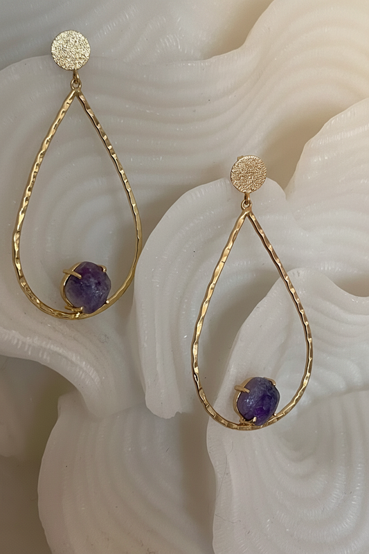 NEW IN! Maxi pendientes piedra malva