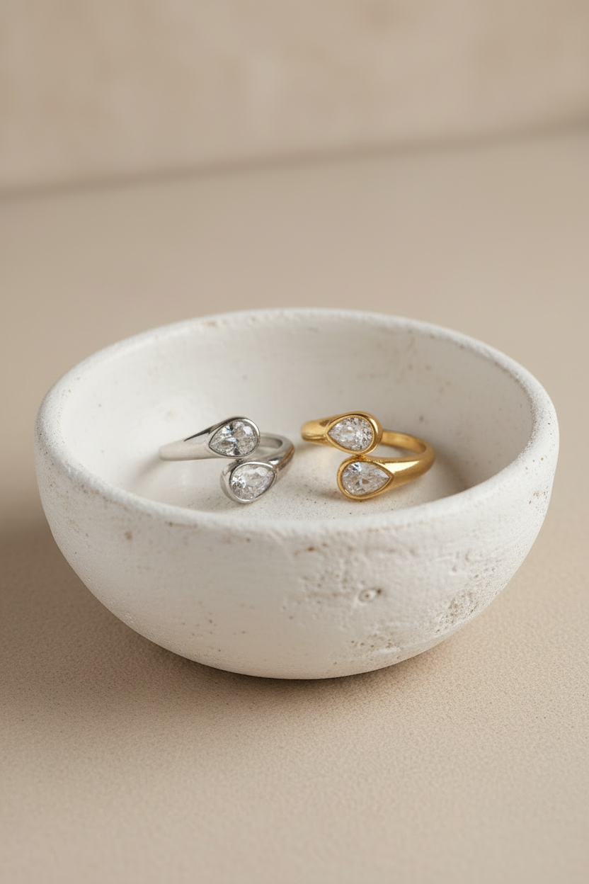 NEW IN! Anillo abierto circonitas