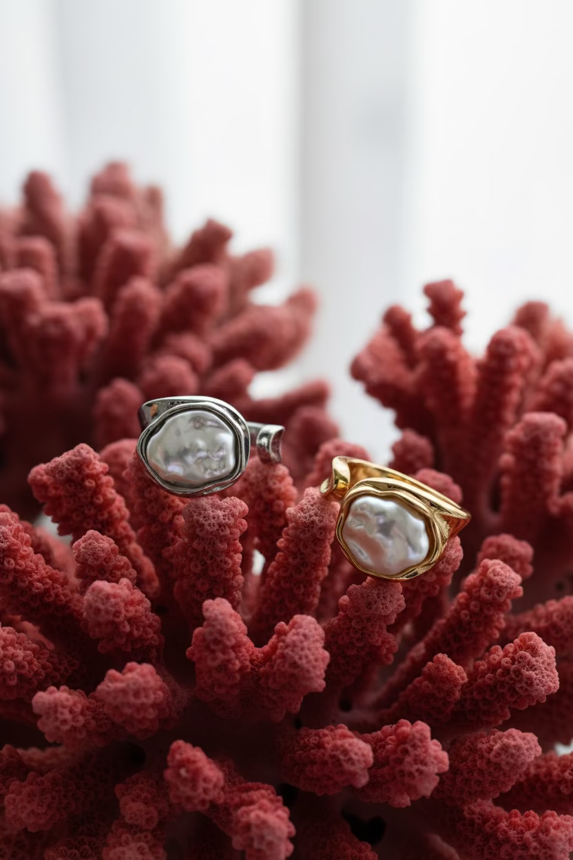 NEW IN! Anillo abierto perla irregular