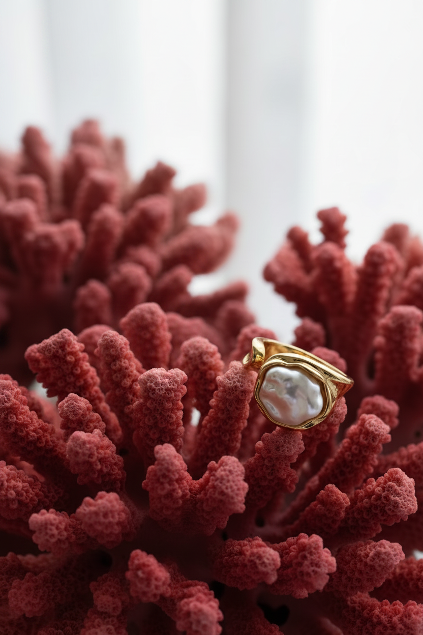 NEW IN! Anillo abierto perla irregular