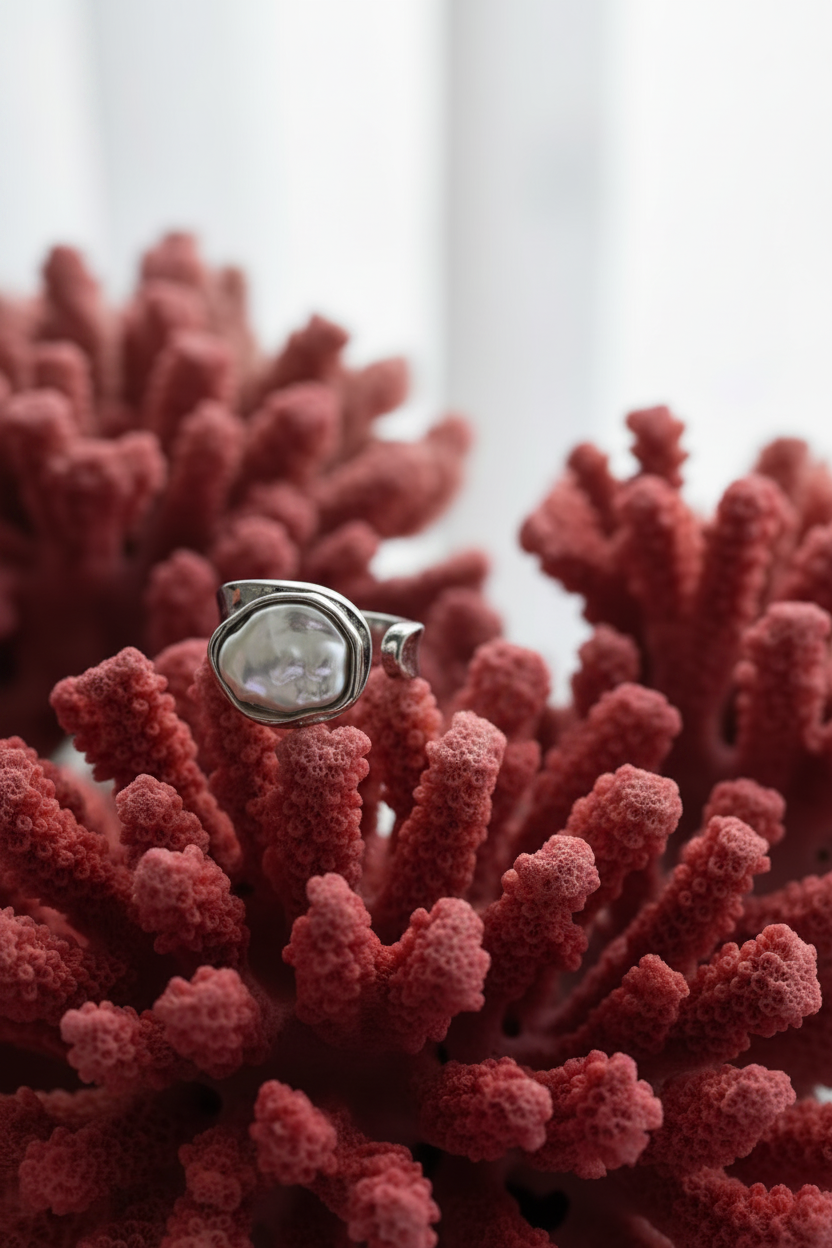 NEW IN! Anillo abierto perla irregular