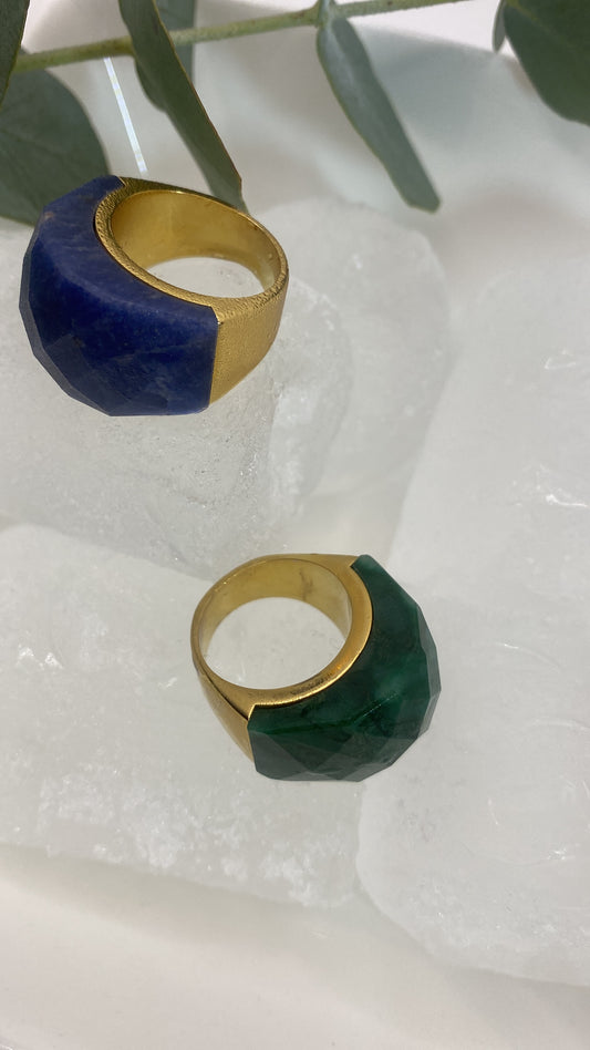 Natural stone rings