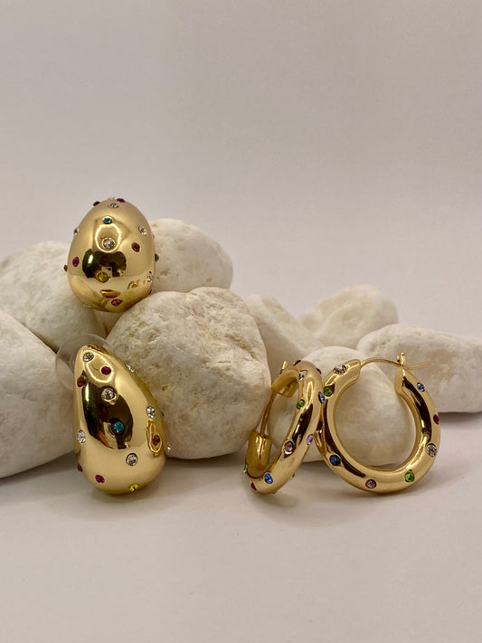 Pendientes circonitas colores