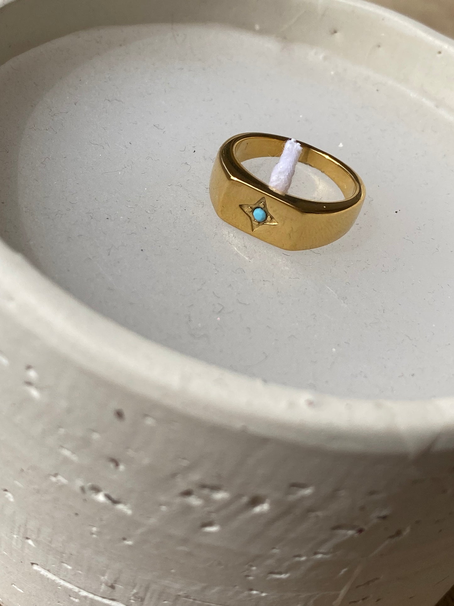 Blue star signet ring