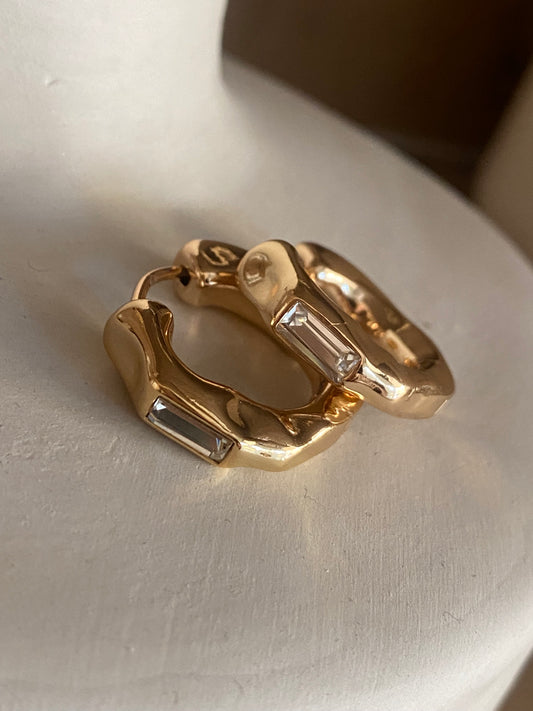 Aros con circonita cuadrada