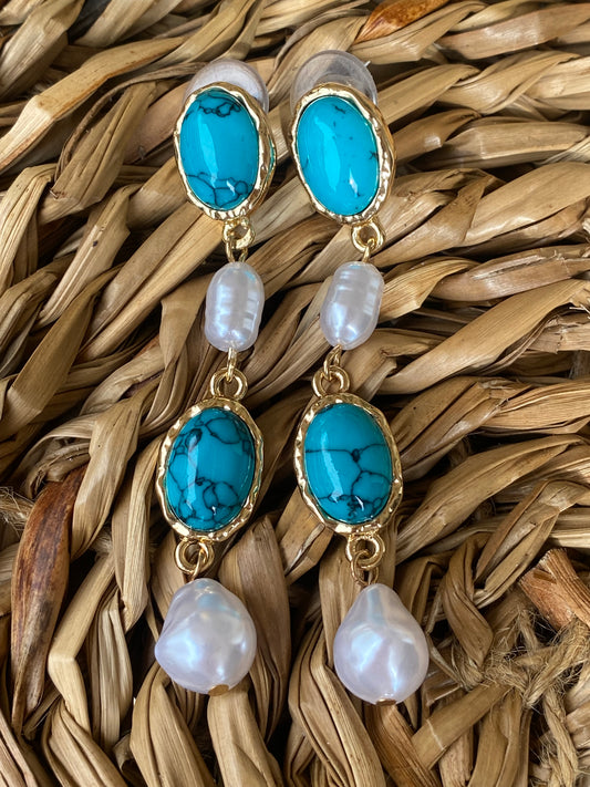Pendientes largos detalles color