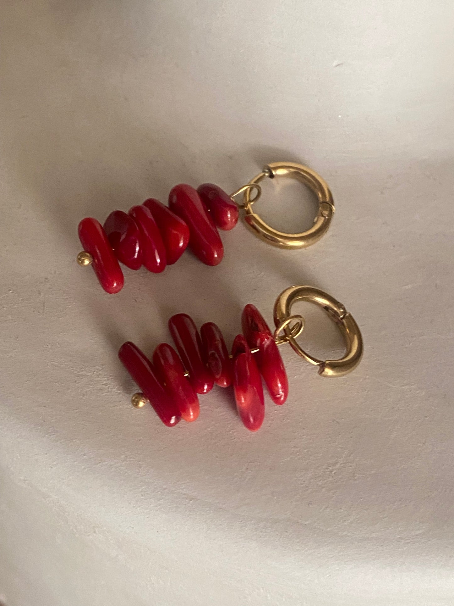 Pendientes aro coral