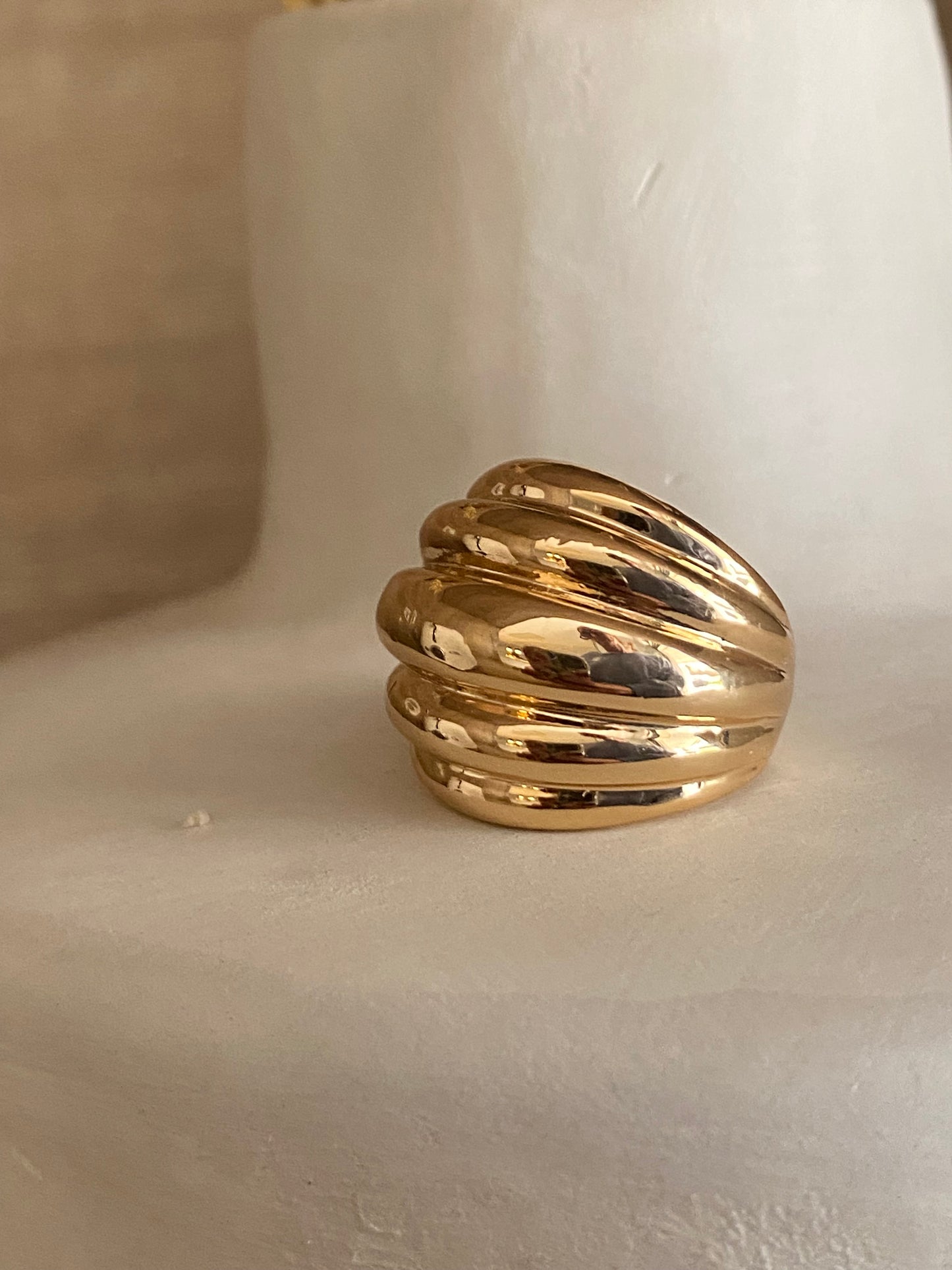 Maxi anillo dorado y plateado