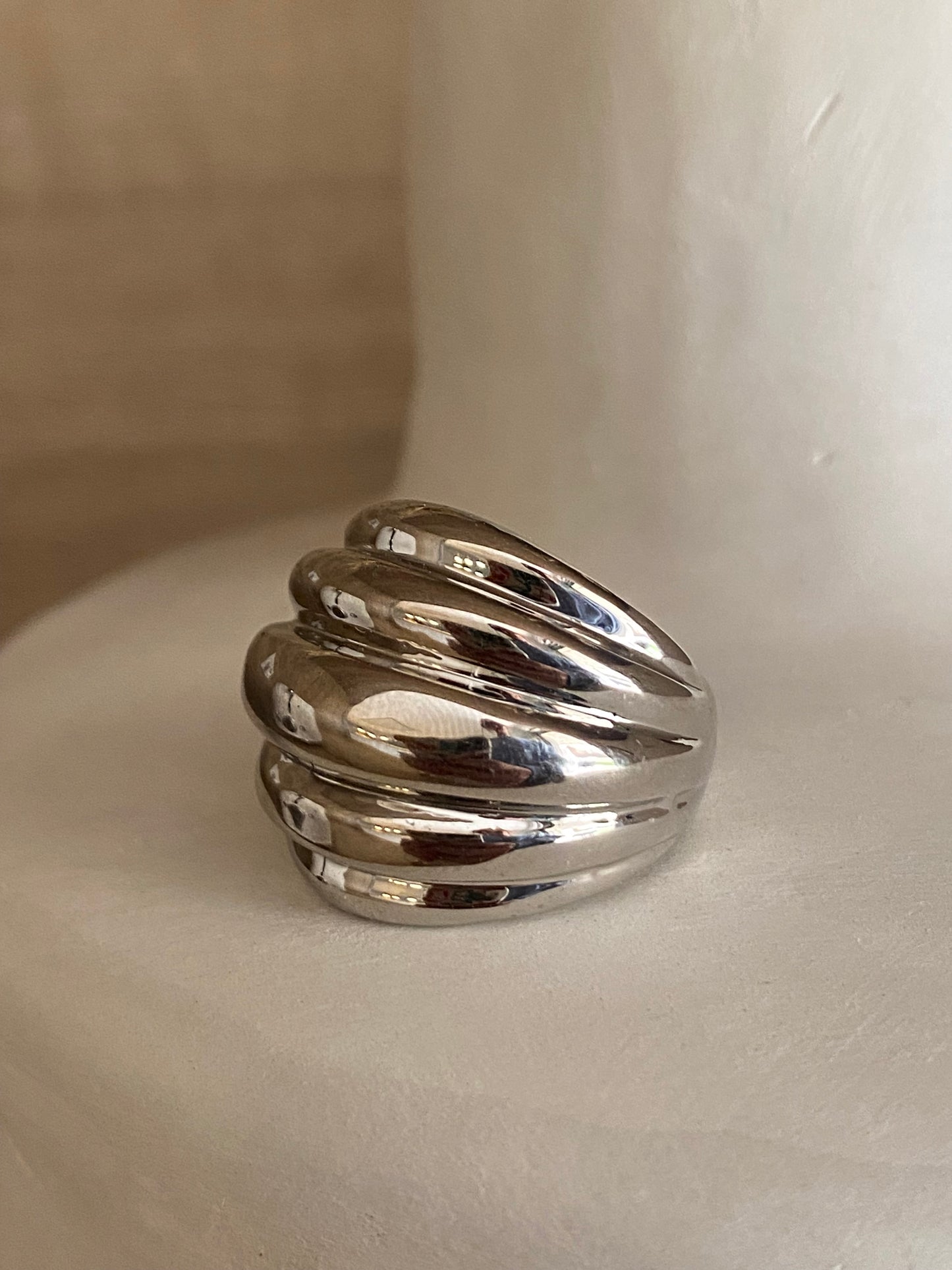 Maxi anillo dorado y plateado