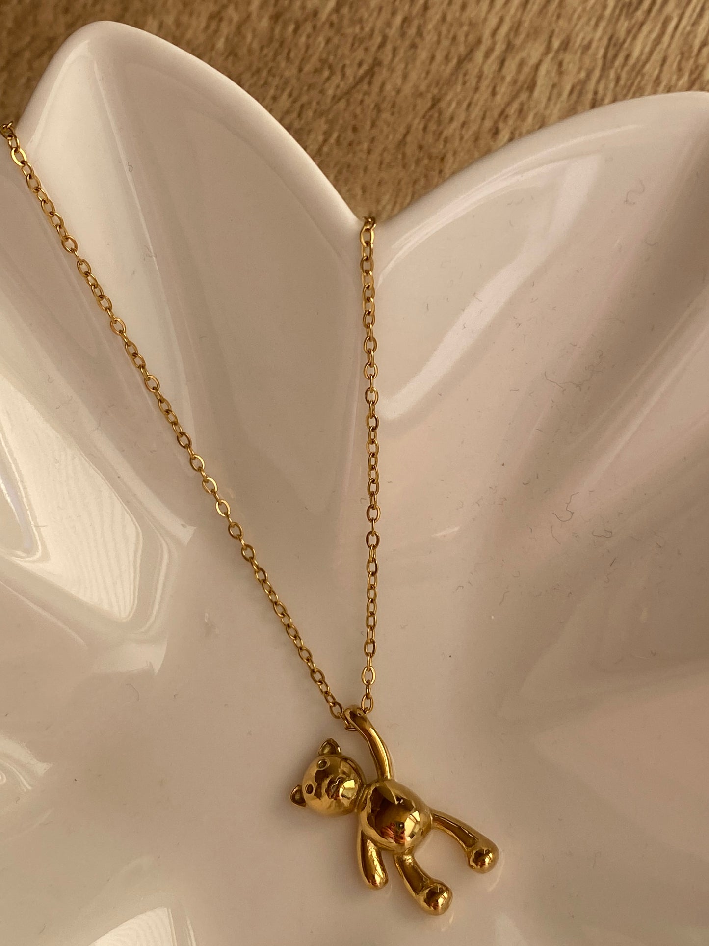 NEW IN! Golden teddy bear pendant