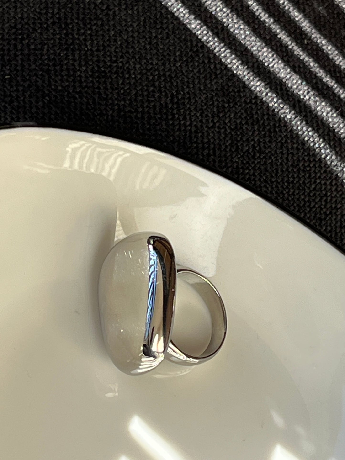Maxi anillo plateado