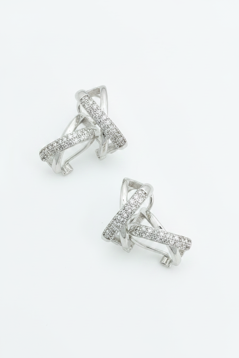 Aros cruzados con circonitas