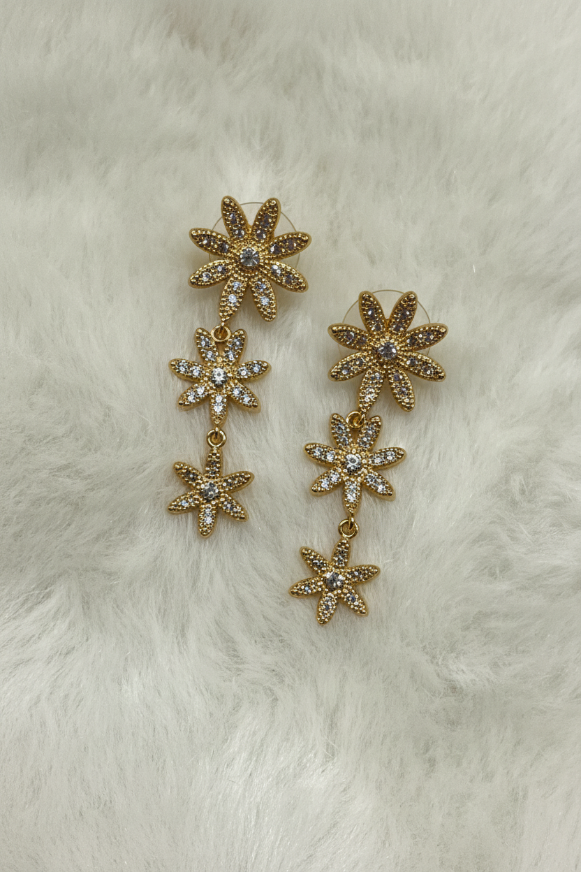 Pendientes tres flores